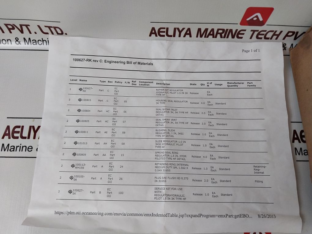 Suhm Spring 100627-rk Regulator Repair Kit