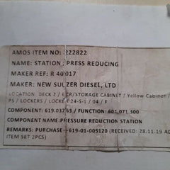 Sulzer R 40017 Pressure Reducing Station