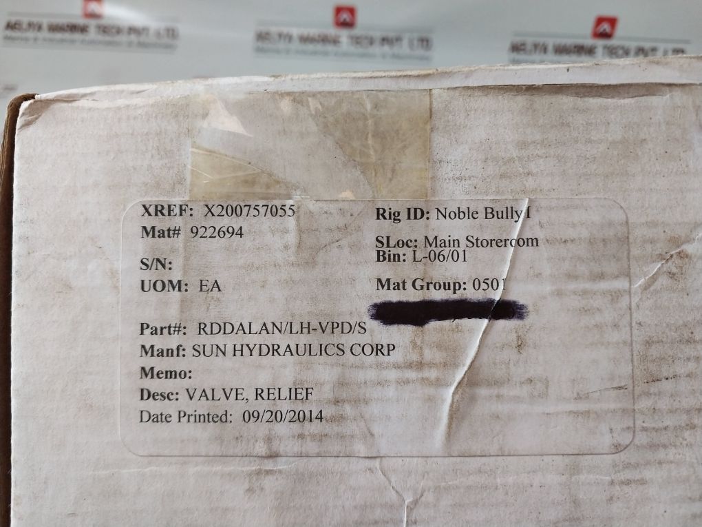 Sun Hydraulics 1Fw4-a2 Relief Valve