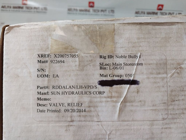 Sun Hydraulics 1Fw4-a2 Relief Valve