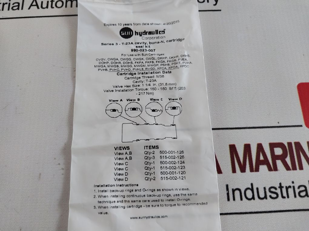 Sun Hydraulics Cartridge Seal Kit