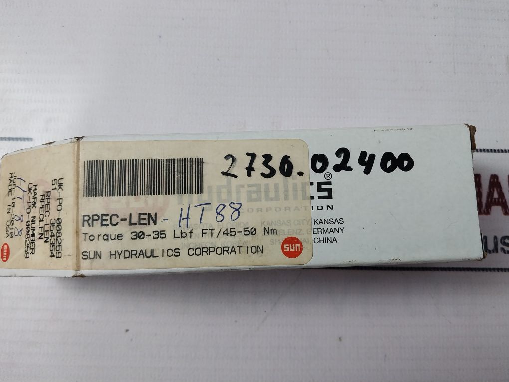 Sun Hydraulics Rpec-len Balanced Piston Relief Valve Rpec-len-ht88