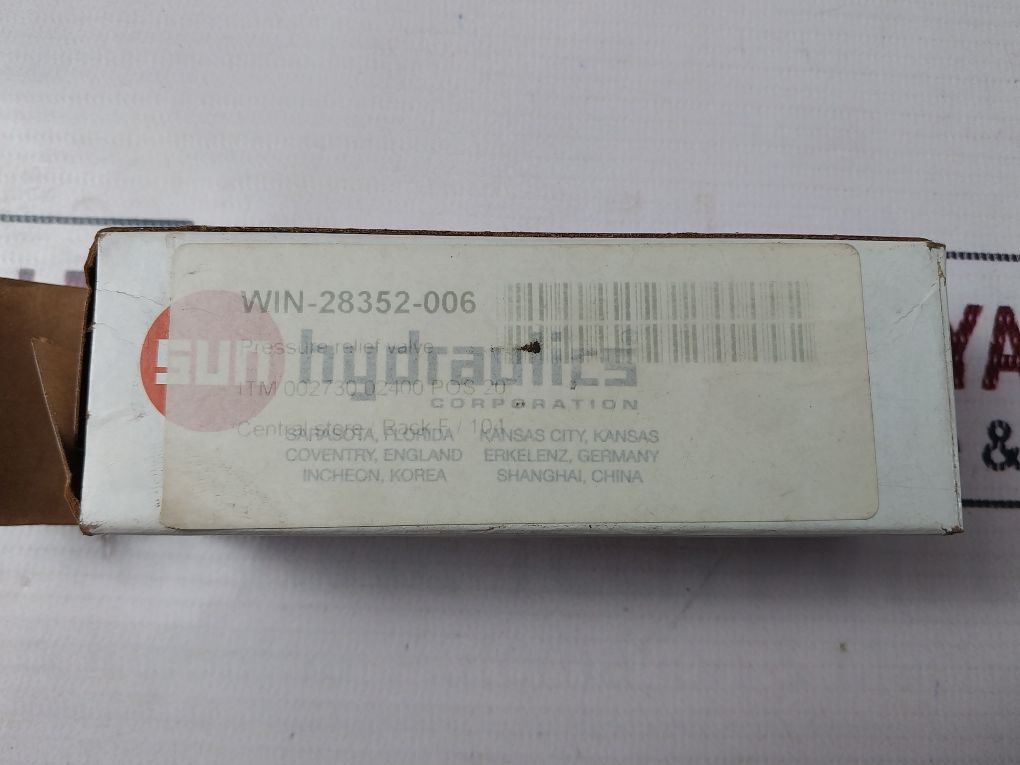 Sun Hydraulics Rpec-len Balanced Piston Relief Valve Rpec-len-ht88