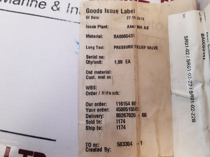 Sun Hydraulics Rpic Lcn Pressure Relief Valve Ba0065431
