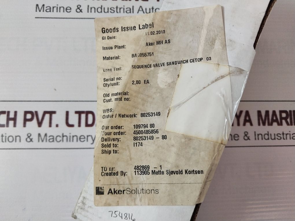 Sun Hydraulics Eb5 1Ah3-ac Hydraulic Valve