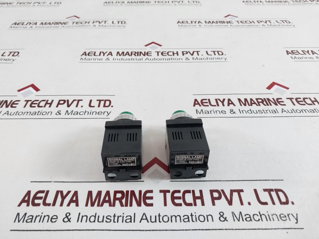 Lot Of 9X Sungho Pr25P-4L(Led Type) Signal Lamp Green