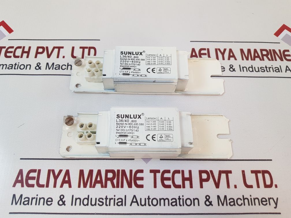 Sunlux L3640.800 Magnetic Ballast 220V~60Hz