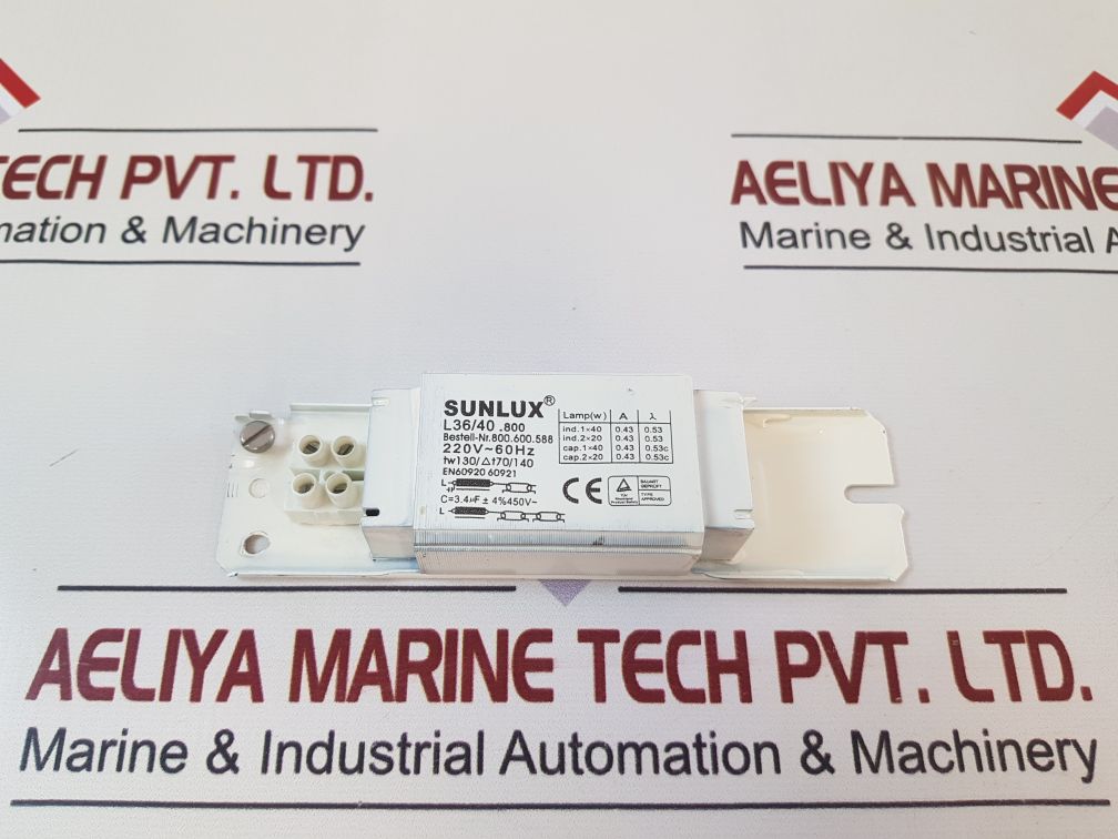 Sunlux L3640.800 Magnetic Ballast 220V~60Hz