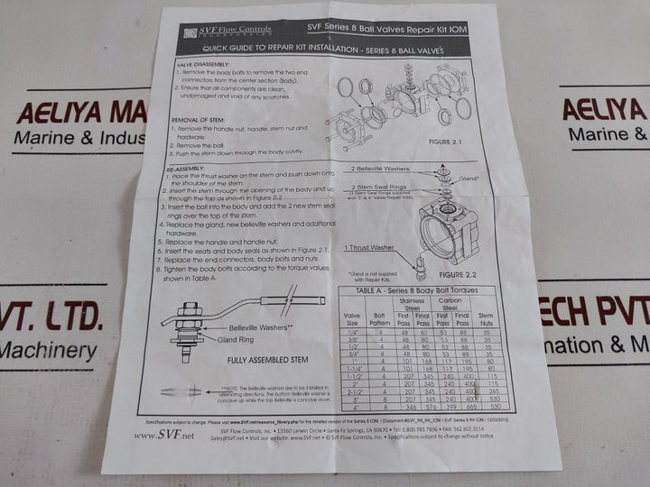 Svf Flow Controls 0291005-rk Repair Kit