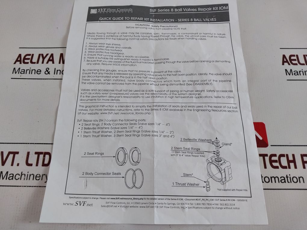 Svf Flow Controls 0291005-rk Repair Kit