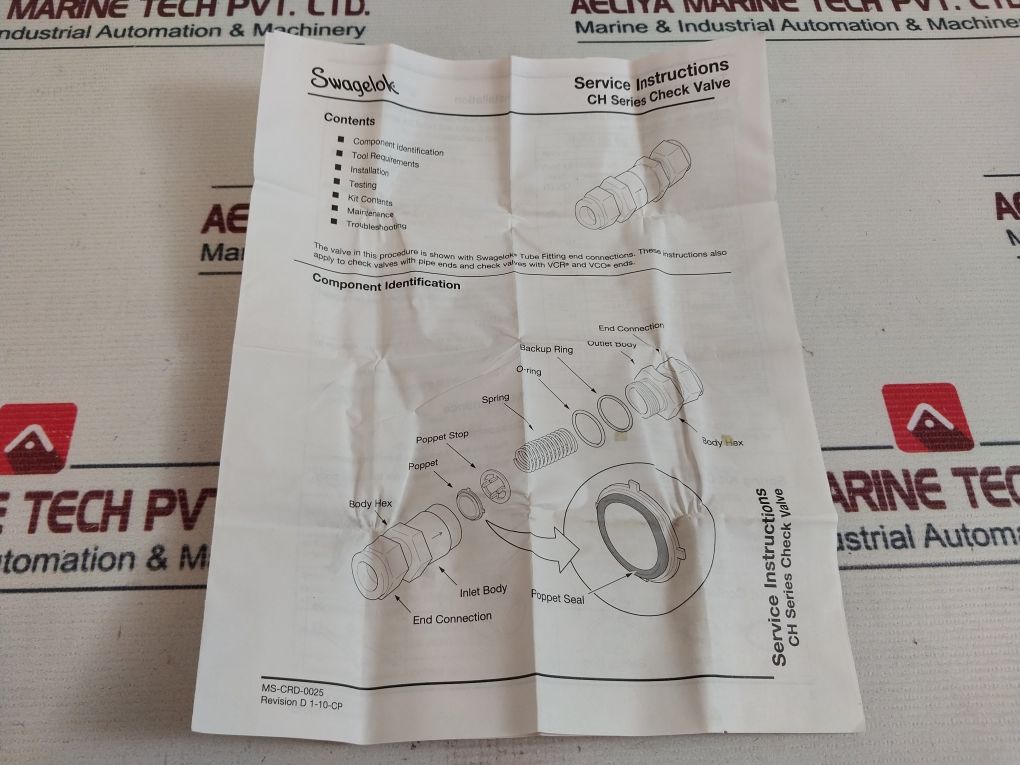Swagelok 302-13K-ch8-1 Spring Kit Ch Series Check Valve