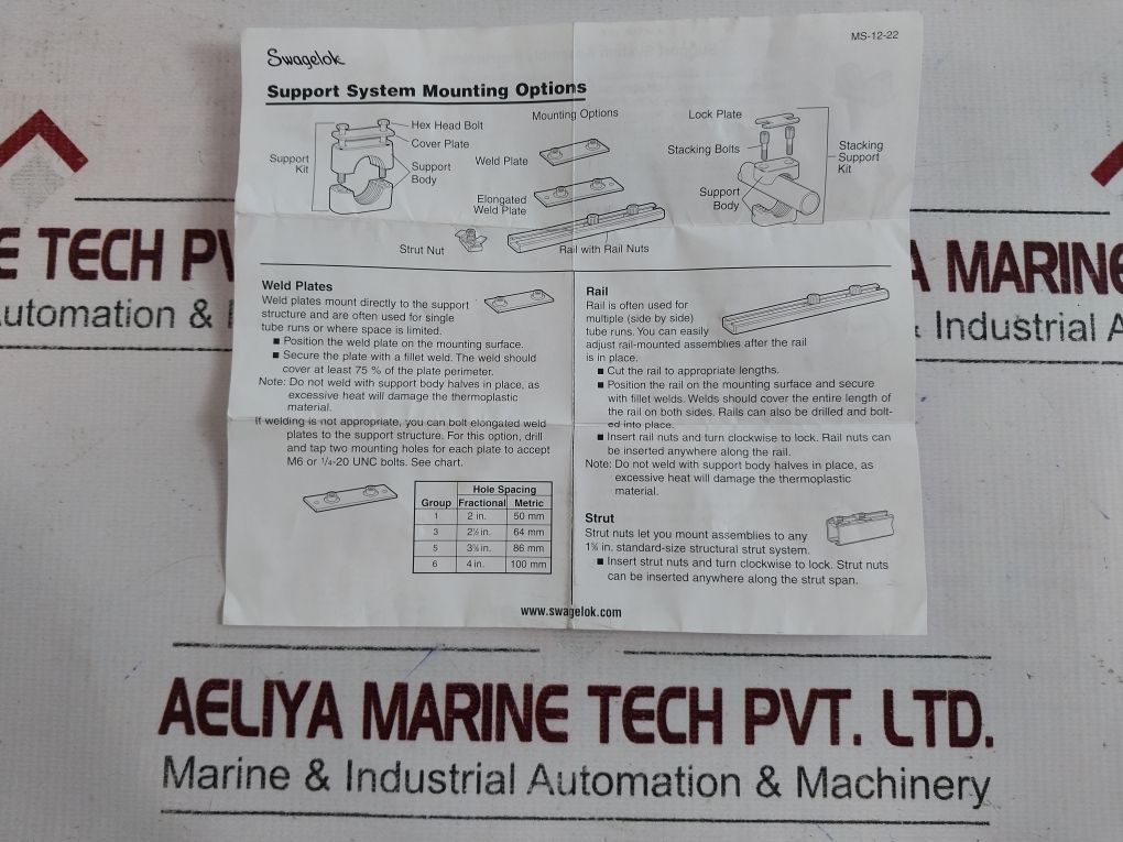 Swagelok 304-s1-pp-6Tm Support Kit