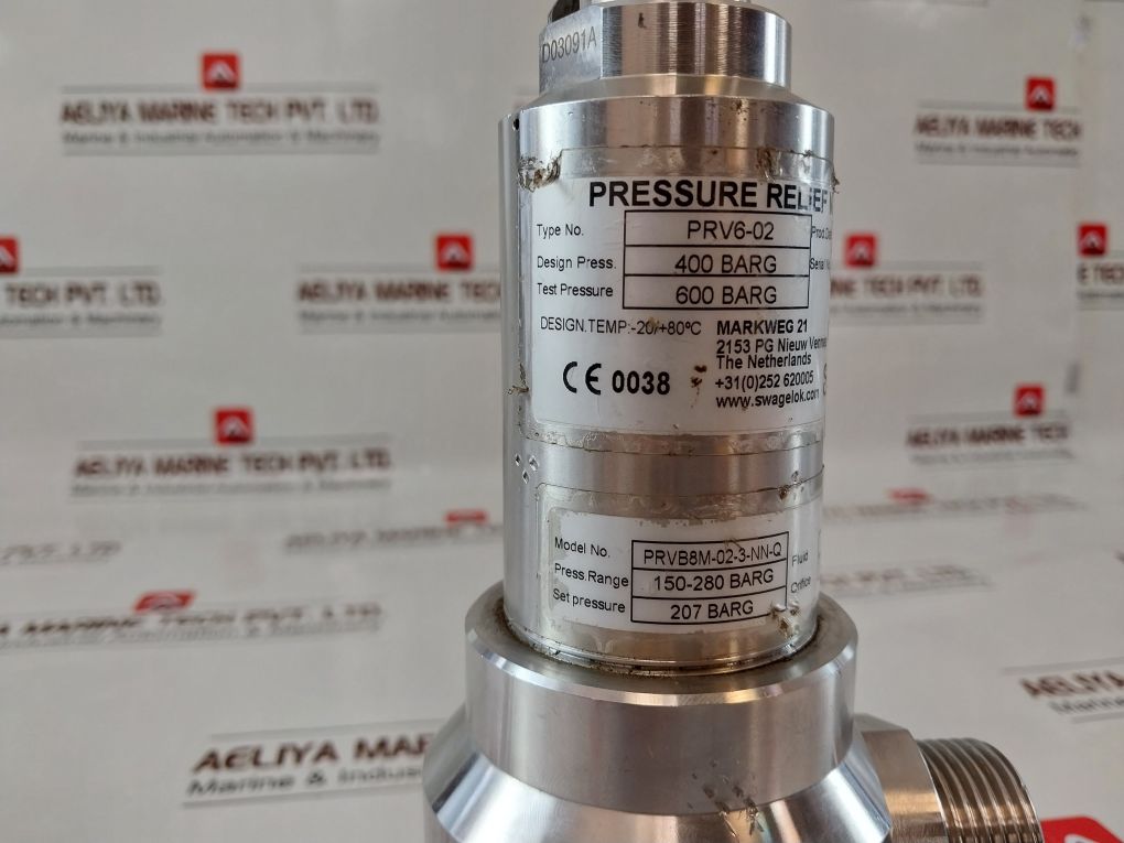 Swagelok Prvb8M-02-3-nn-q Pressure Relief Valve
