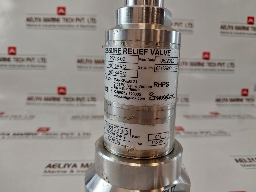 Swagelok Prvb8M-02-3-nn-q Pressure Relief Valve
