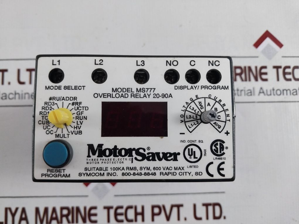 Symcom Motorsaver Ms777 Overload Relay 20-90A