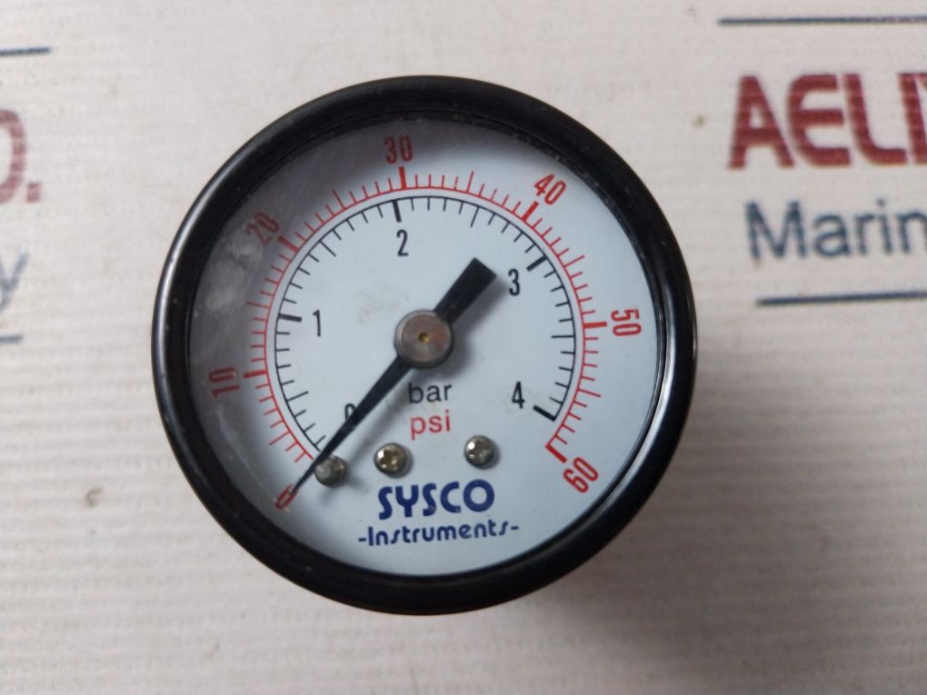 Sysco Instruments 0-4 Bar Pressure Gauge
