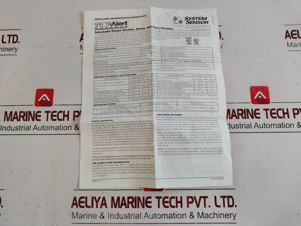 System Sensor Hr Spectralert Advance Horn Red