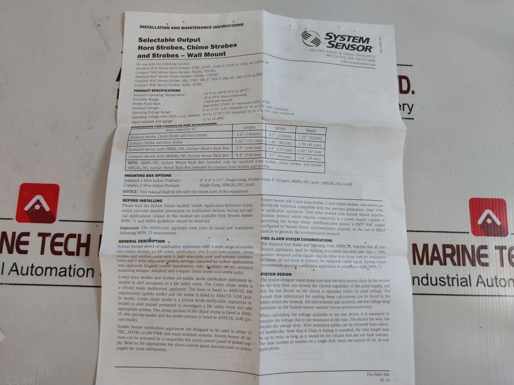 System Sensor P2Rl-p Wall Horn Red