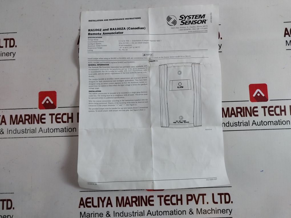 System Sensor Ra100Z Remote Annunciator