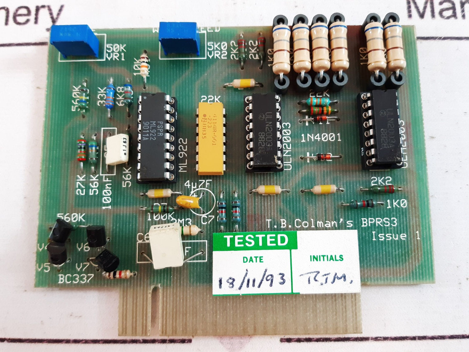 T.B. Colman’s Bprs3 Pcb Card