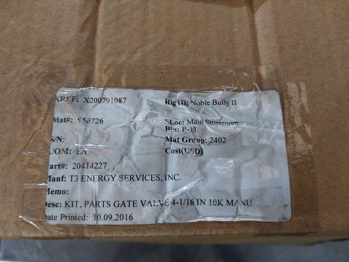 T3 Energy 20414227 Gate Valve Parts Kit 20376387