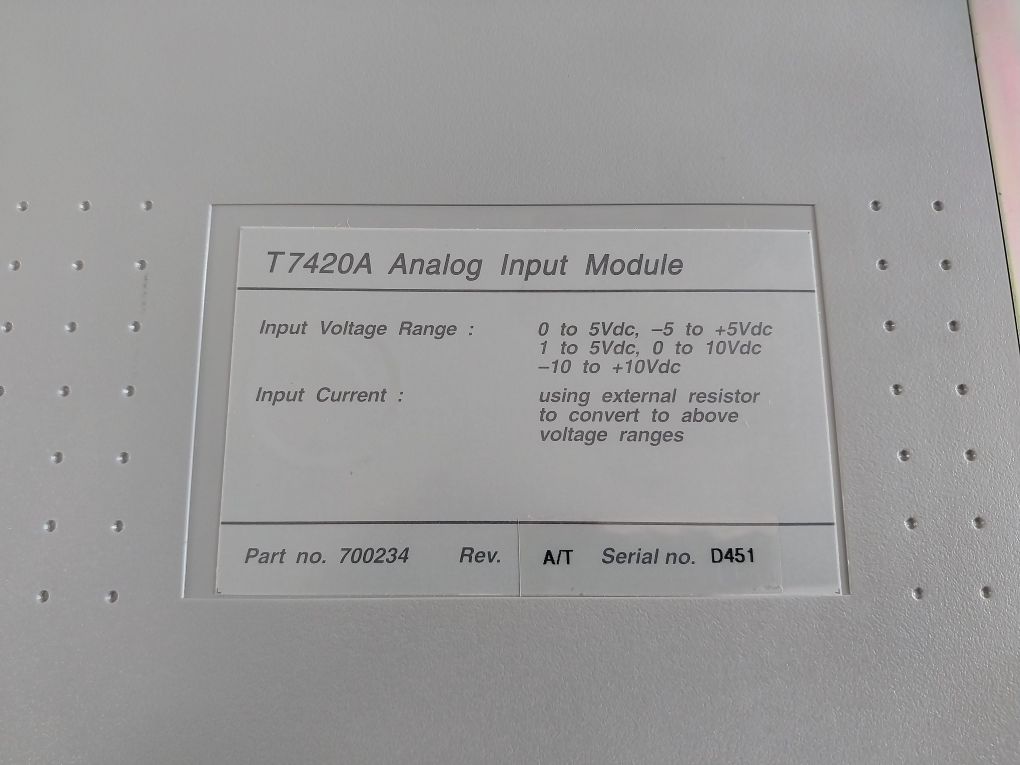 Rockwell Ics Triplex T7420A Analog Input Module