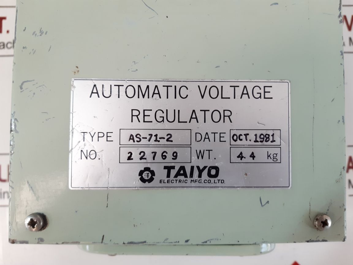 Taiyo Electric As-71-2 Automatic Voltage Regulator