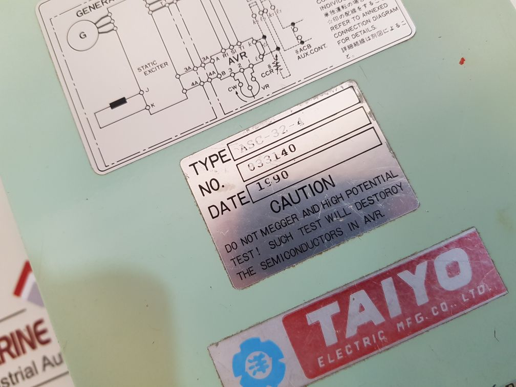 Taiyo Electric Asc-32-4 Automatic Voltage Regulator