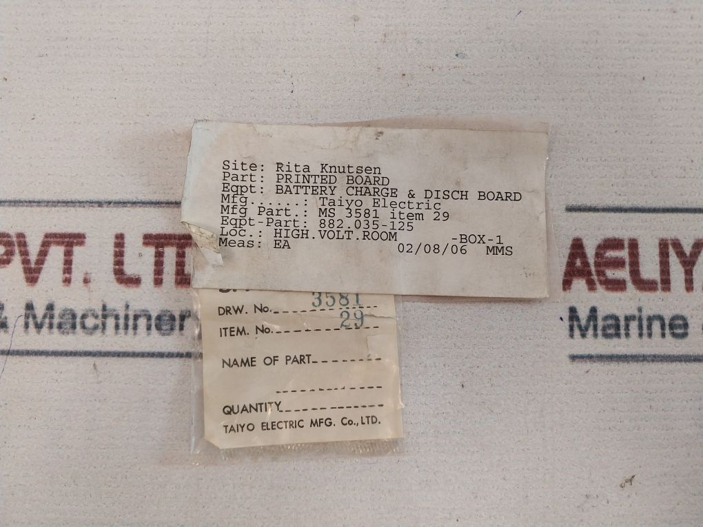 Taiyo Electric Co-21-c Printed Circuit Board