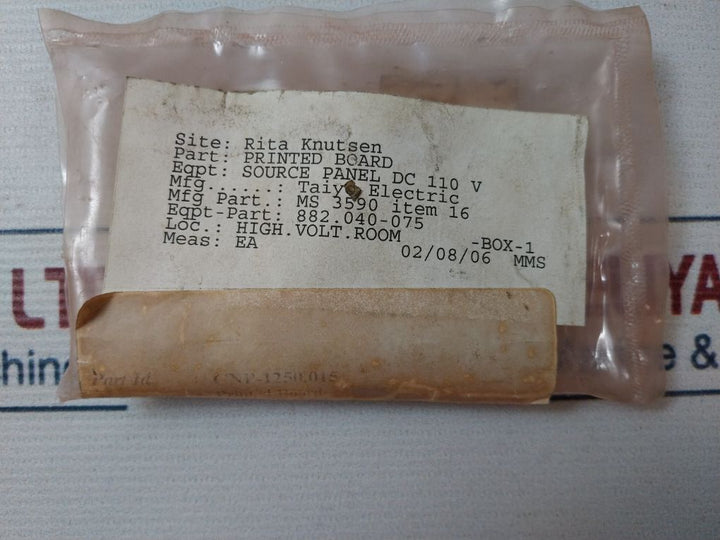 Taiyo Electric Sp-176A Printed Board Dc 110 V
