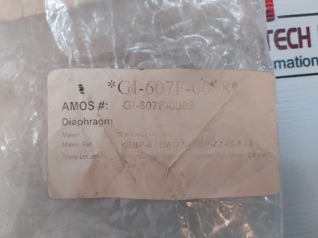 Tanktech Ksbp-6 Intake Valve Of Diaphragm Gi-607F-0008