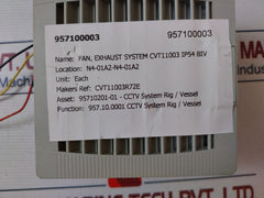 Tasco Cvt11003R72E Exhaust Fan System