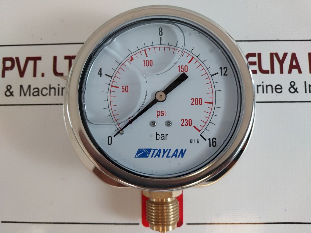 Taylan Kl 1.6 Pressure Gauge 0-230 Psi 0-16 Bar
