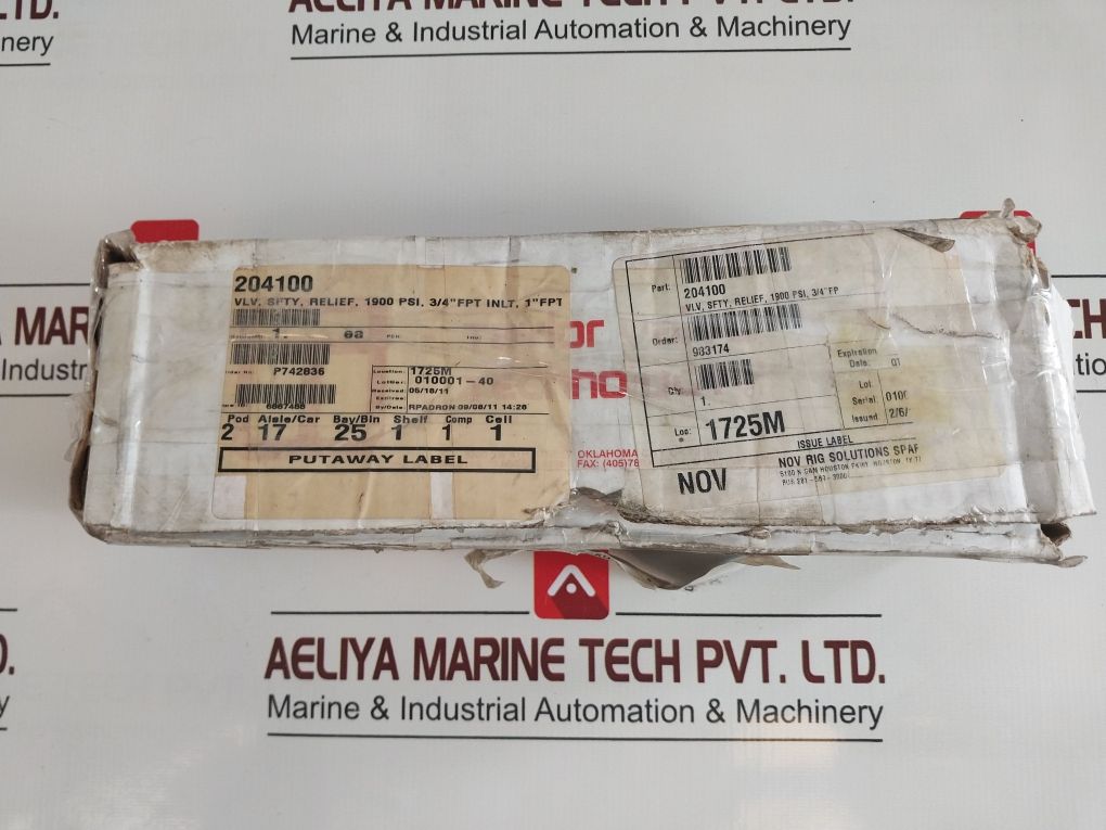 Taylor Valve S-01370000 Safety Relief Valve 1900 Psi 3/4" Fpt
