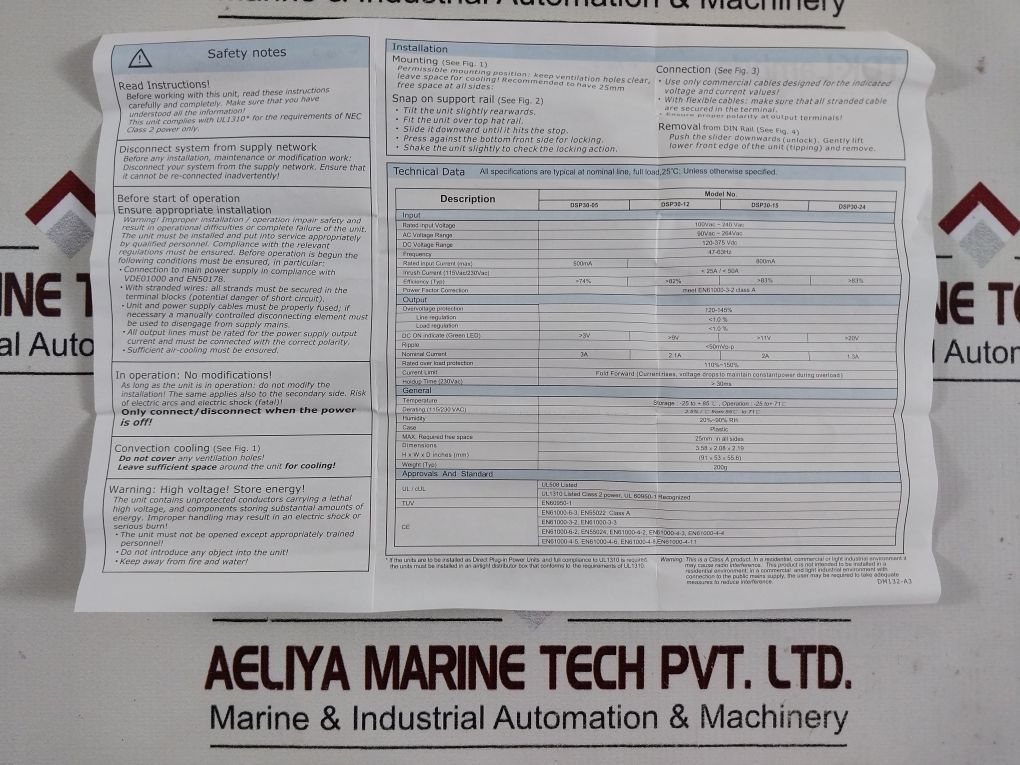 Tdk-lambda Dsp30-24 Din Rail Power Supply