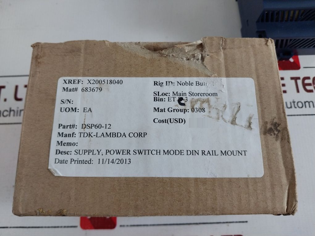Tdk-lambda Dsp60-12 Din Rail Power Supply 100-240Vac