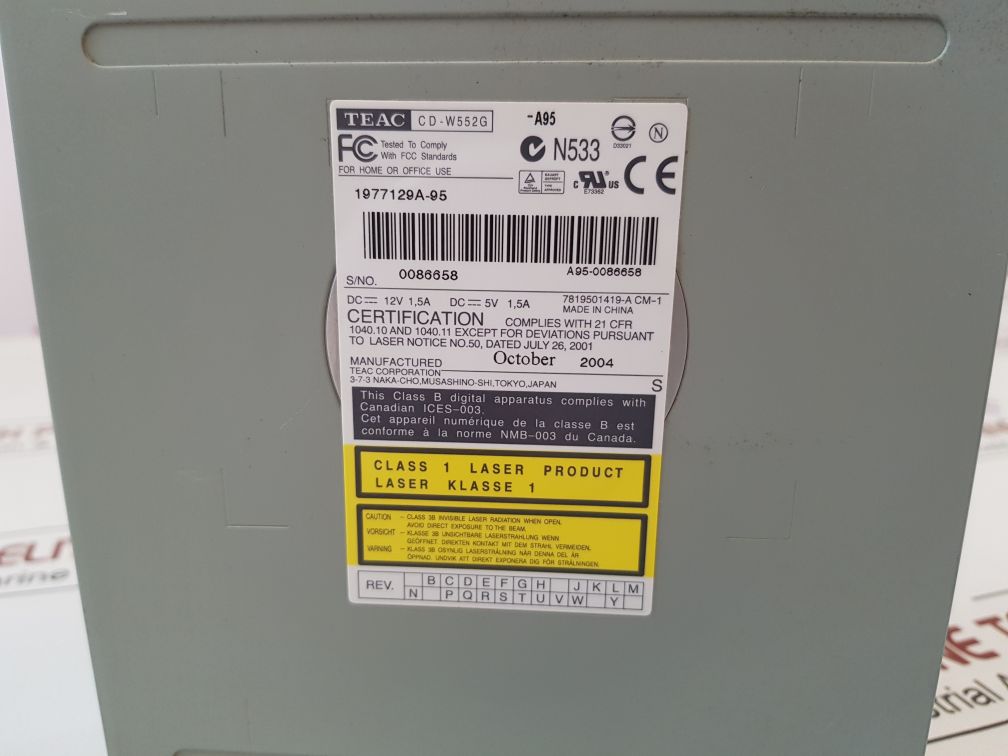 Teac Cd-w552G Cd Rom Drive
