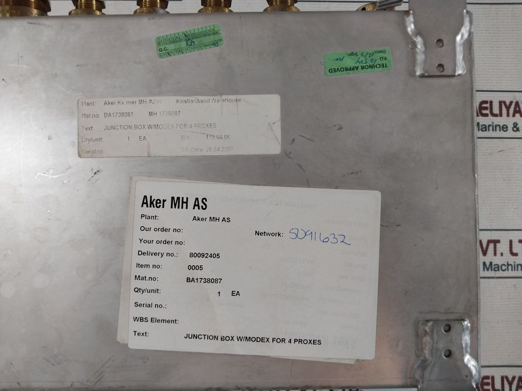 Technor Dnv-2003-osl-atex-0042 Junction Box Adapter Set