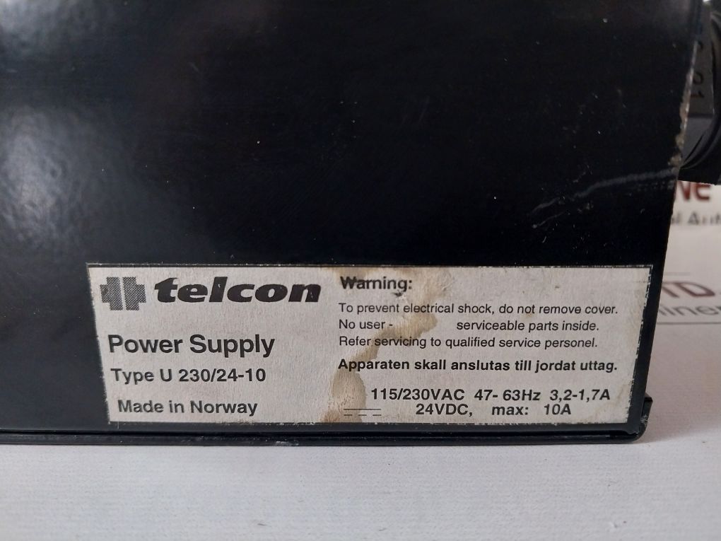 Telcon U 230/24-10 Power Supply Qufc 911 903-2-b