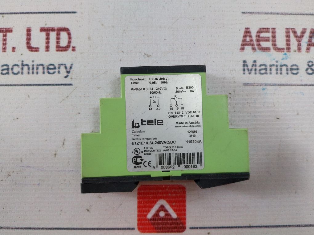 Tele E1Z1E10 Timer 0,05S-100H 24-240Vac/Dc