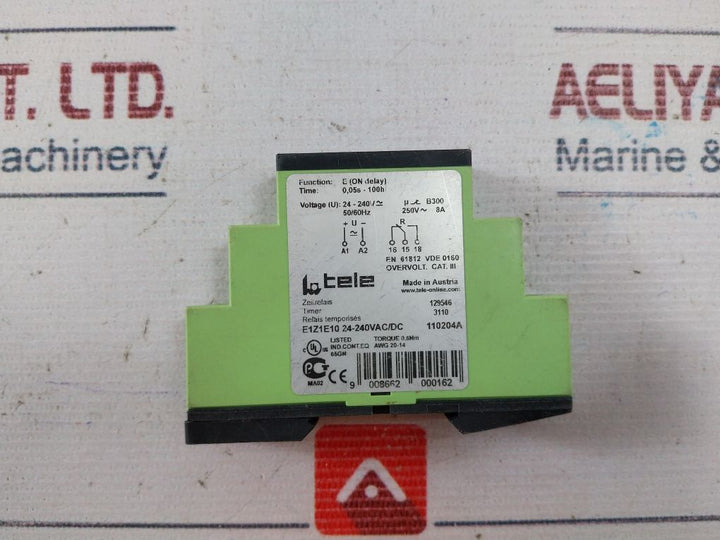 Tele E1Z1E10 Timer 0,05S-100H 24-240Vac/Dc