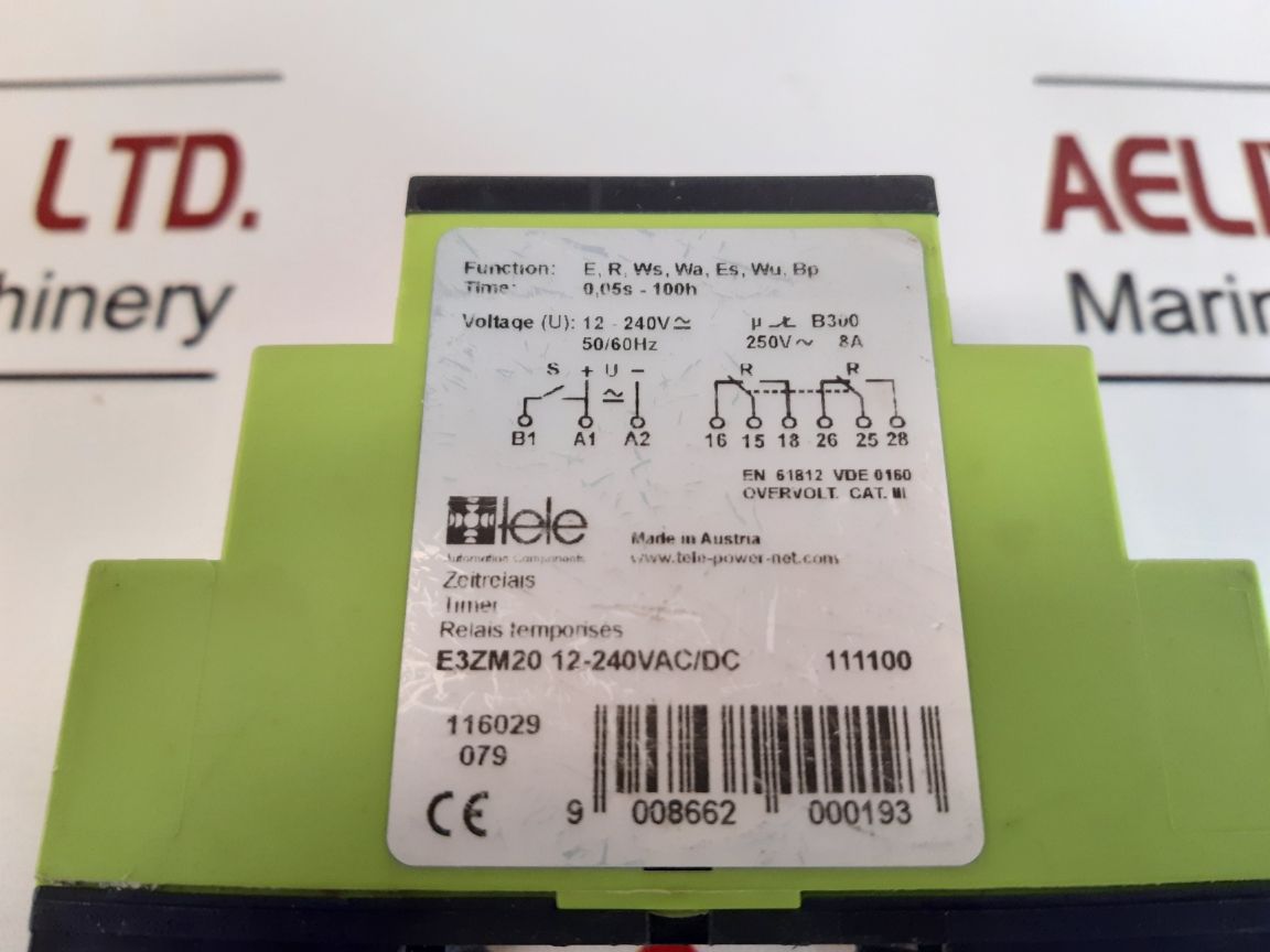 Tele E3Zm20 12-240Vac/Dc Time Relay 0,05S-100H