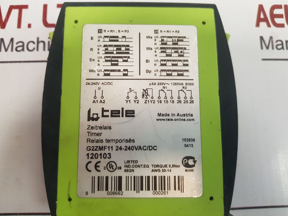 Tele G2Zmf11 Time Delay Relay 0.05-1
