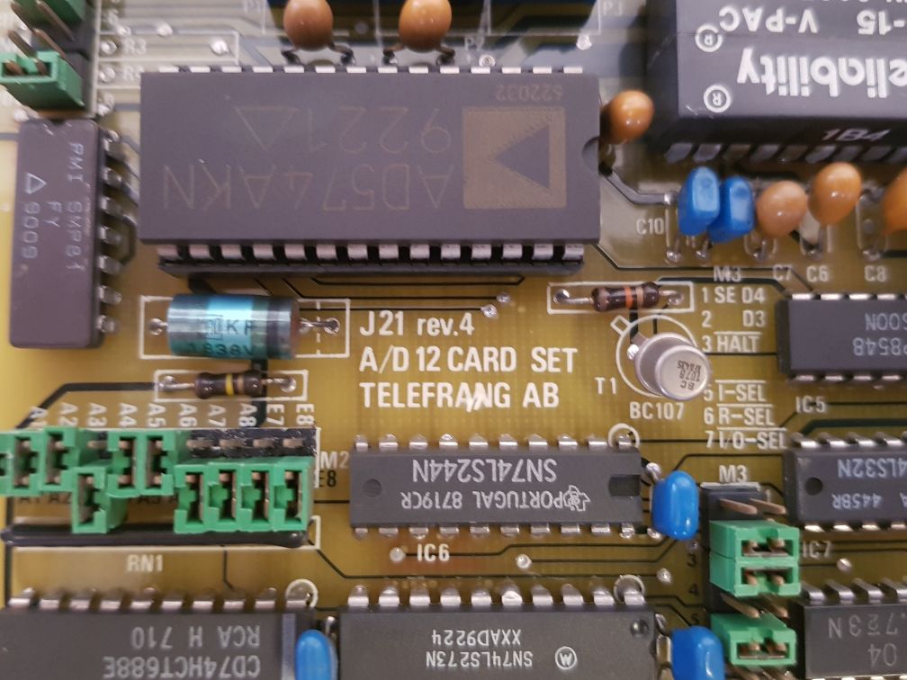 Telefrang J21 Set 68 12-bit A/D Converter Pcb Card