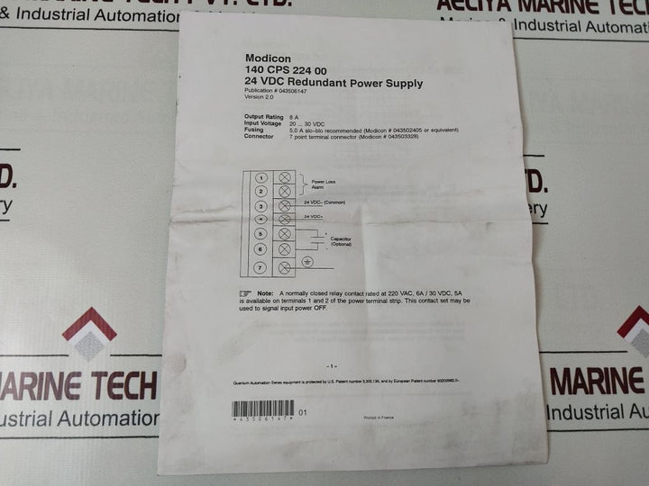 Telemecanique/Schneider 140Cps22400 Power Supply Module