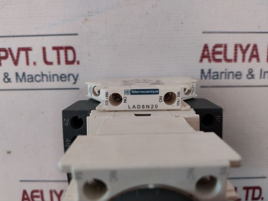 Telemecanique A013250 Contactor With Ladt0 Auxiliary Contact Block Lad4Rcu Transient Suppressor Lad8N20 Contact Block