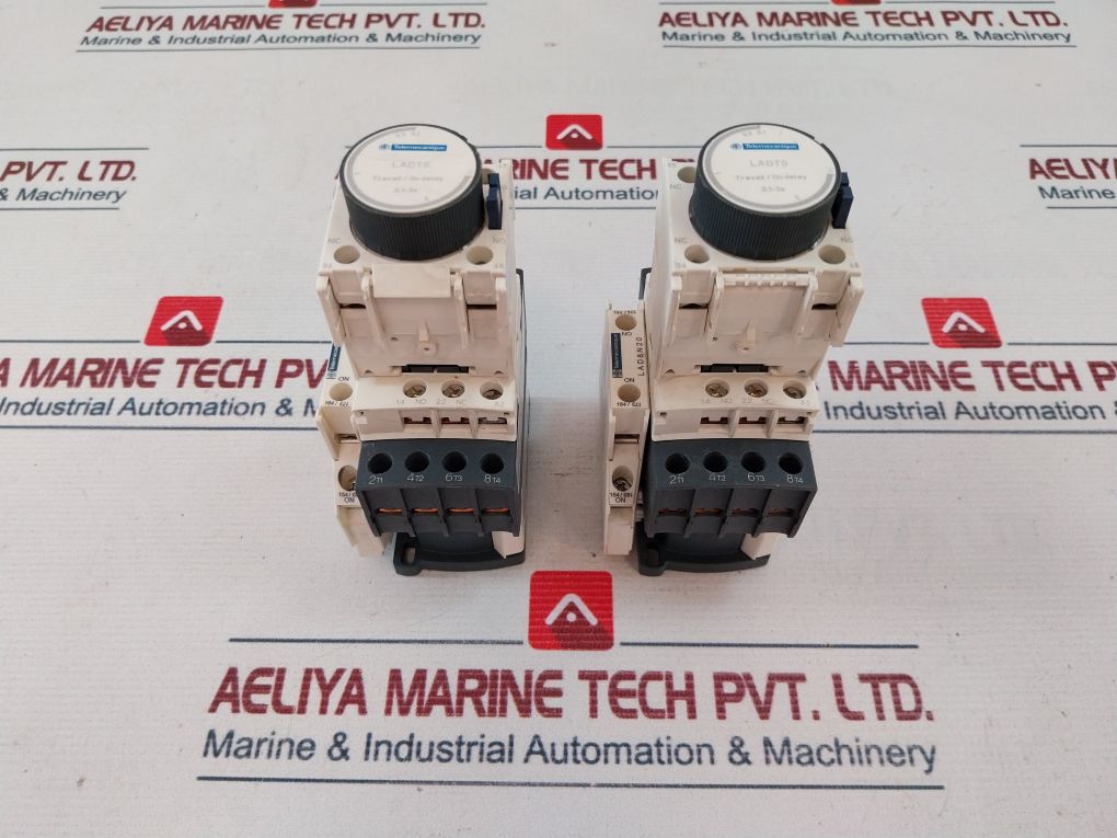 Telemecanique A013250 Contactor With Ladt0 Auxiliary Contact Block Lad4Rcu Transient Suppressor Lad8N20 Contact Block