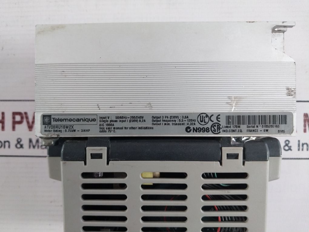 Telemecanique Atv08Hu18M2X Drive 0.75 Kw-200/240 V