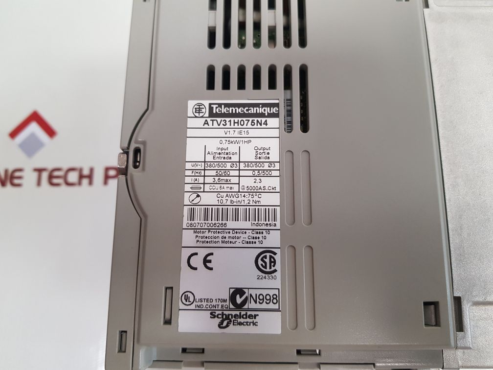 Telemecanique Atv31H075N4 Adjustable Frequency Ac Drive