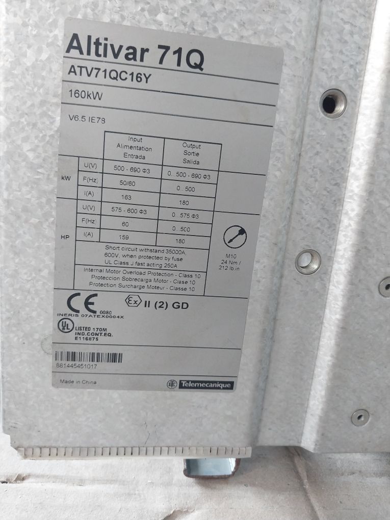 Telemecanique Atv71Qc16Y Variable Speed Drive